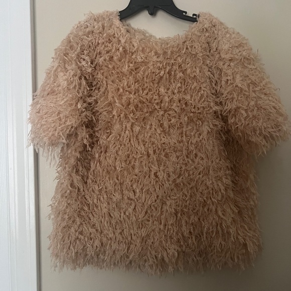 Teddy bear fuzzy Zara short sleeve top for girl 11-12 - Picture 4 of 7